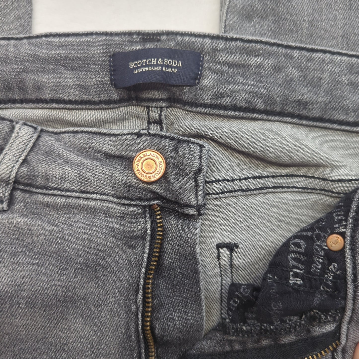 Scotch & Soda La Bohemienne Mid Rise Skinny Grey Denim Jeans Men W30 L30