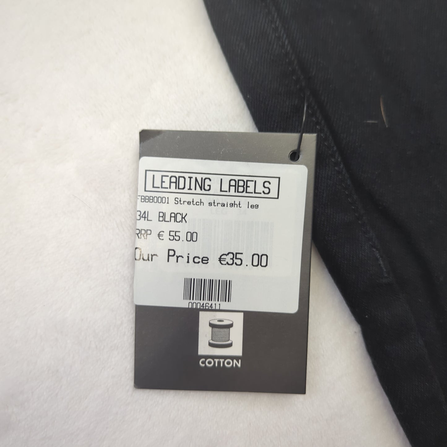 Farah Black Straight Stretch Denim Jeans Men W34 L34 ~ NWT