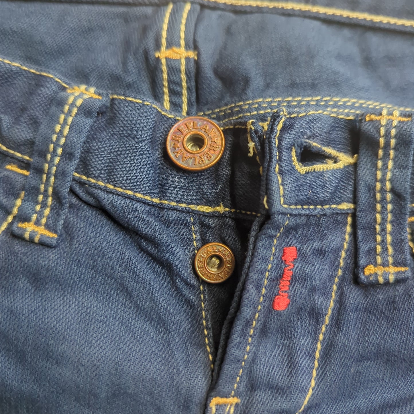 Replay Blue Straight Fit Denim Jeans Women Size W27 L32