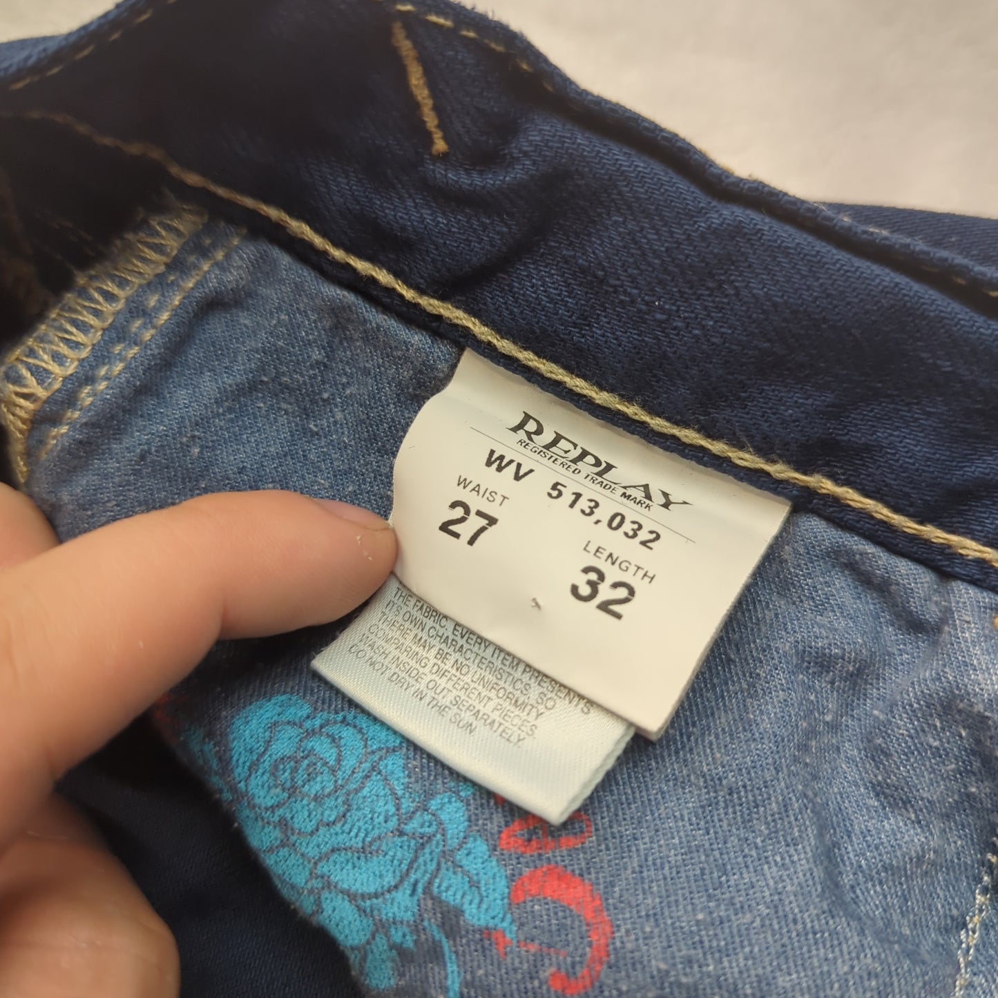 Replay Blue Straight Fit Denim Jeans Women Size W27 L32