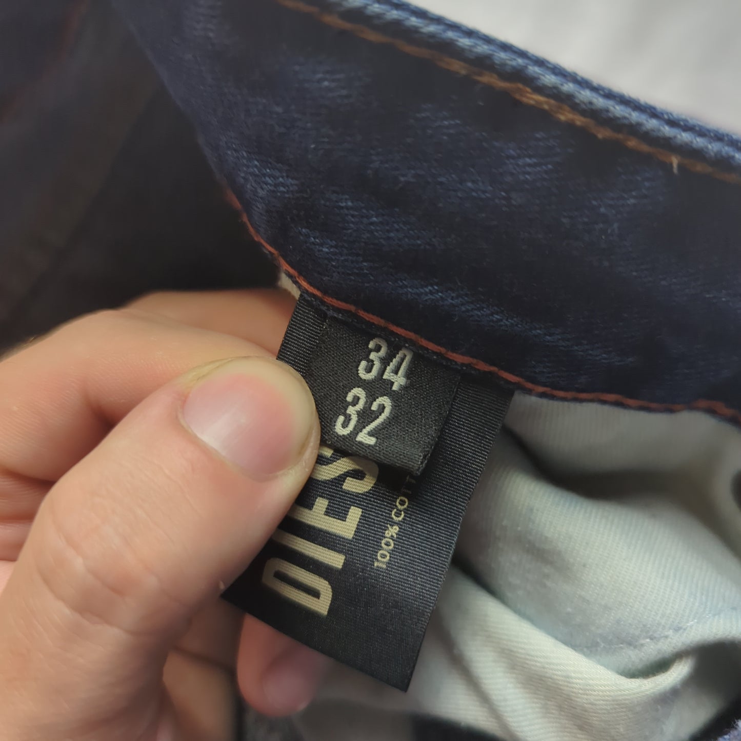 Diesel Blue Straight Fit Denim Jeans Men Size W34 L32