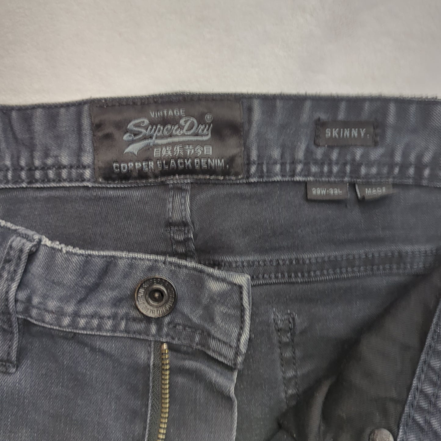 Superdry Vintage Black Skinny Fit Jeans Men W29 L32