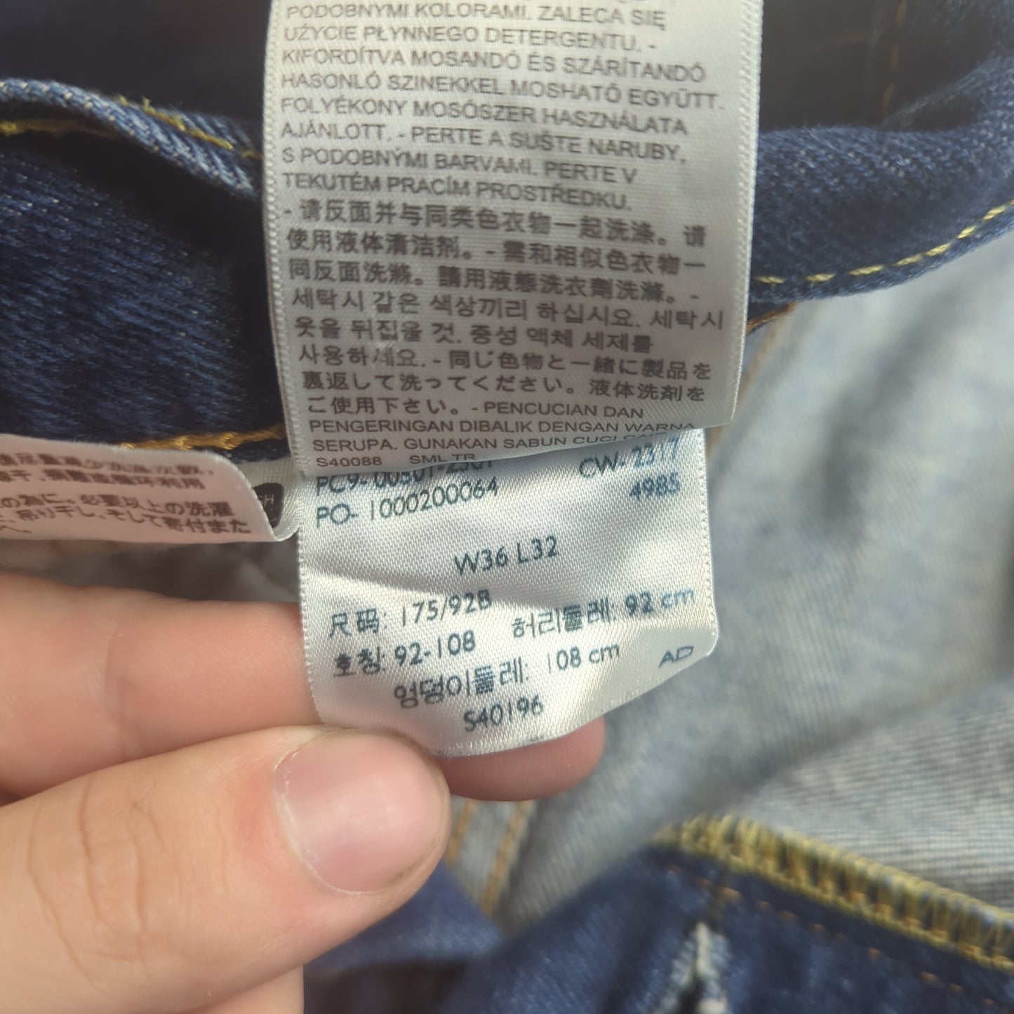 Levi's 501 Blue Straight Fit Button Fly Jeans Men W36 L32