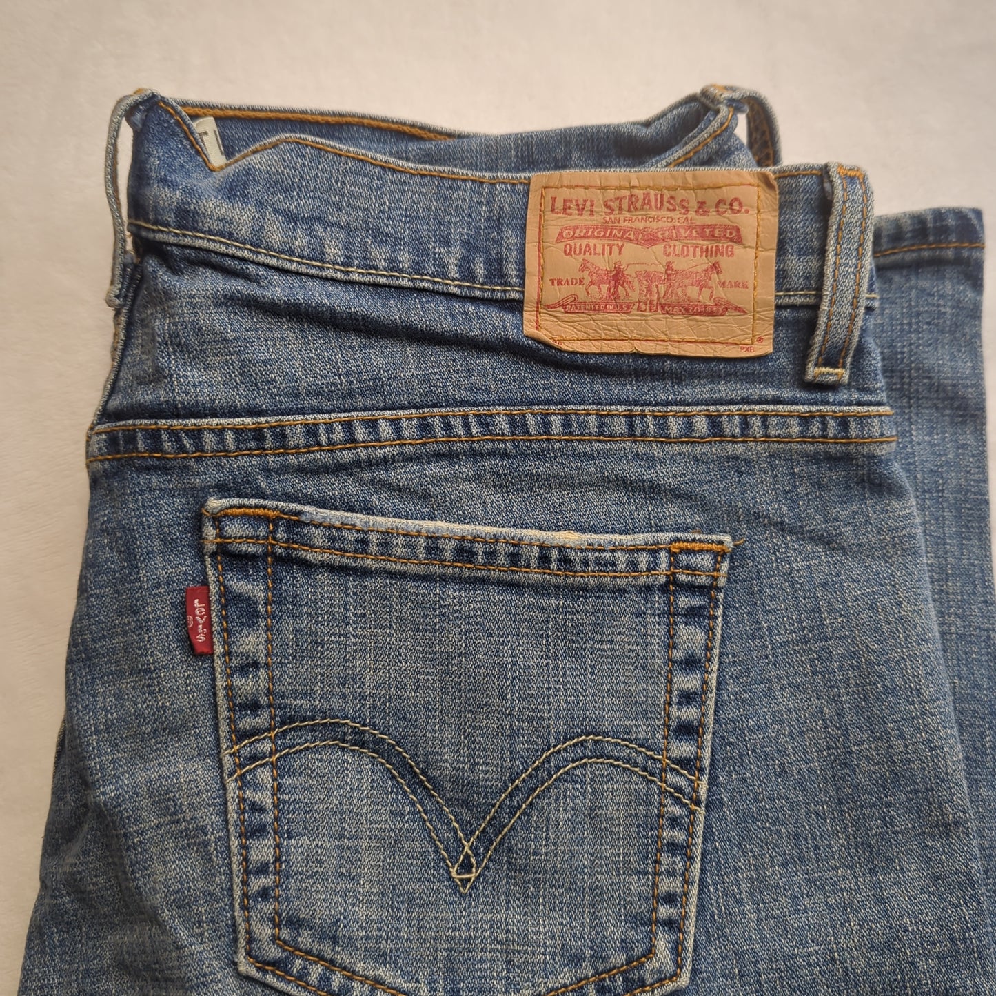 Levi's 505 Vintage USA Blue Stonewash Regular Straight Fit Jeans Men W34 L30