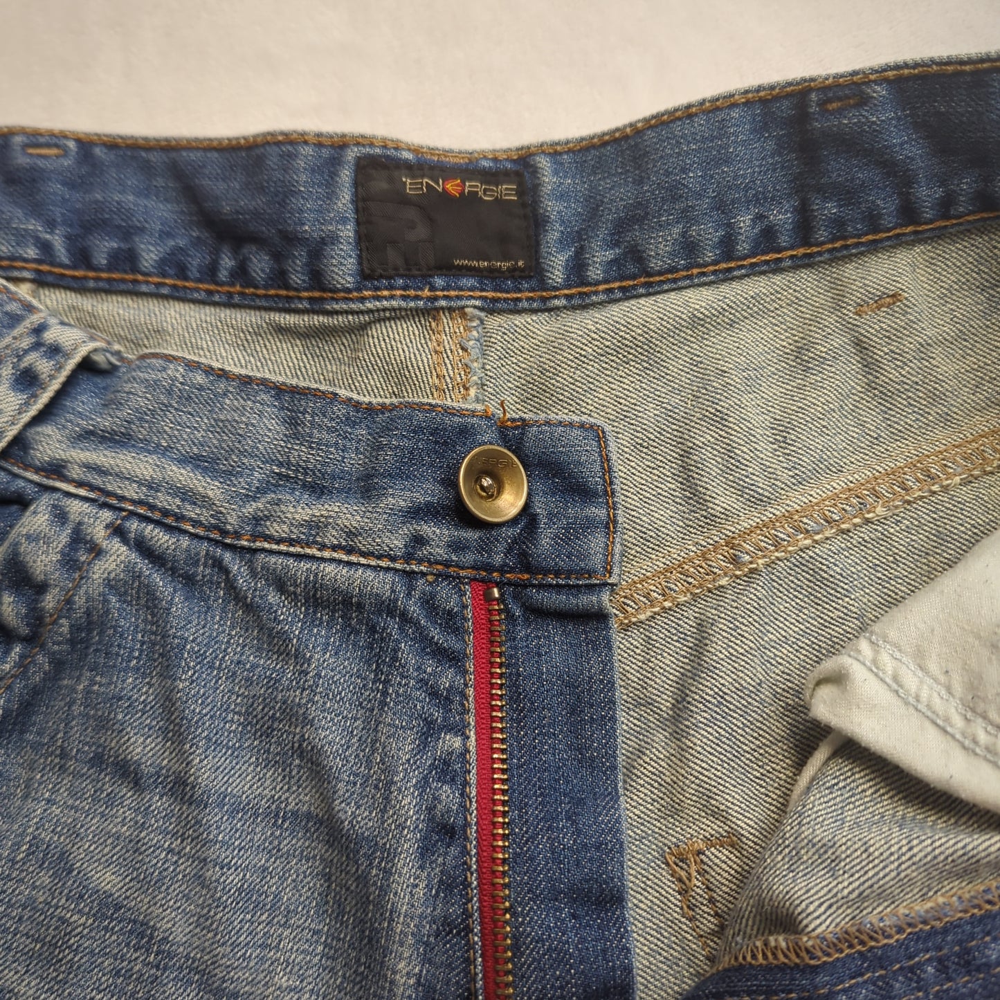 Energie Vintage Light Blue Denim Straight Fit Jeans Men W30 L32