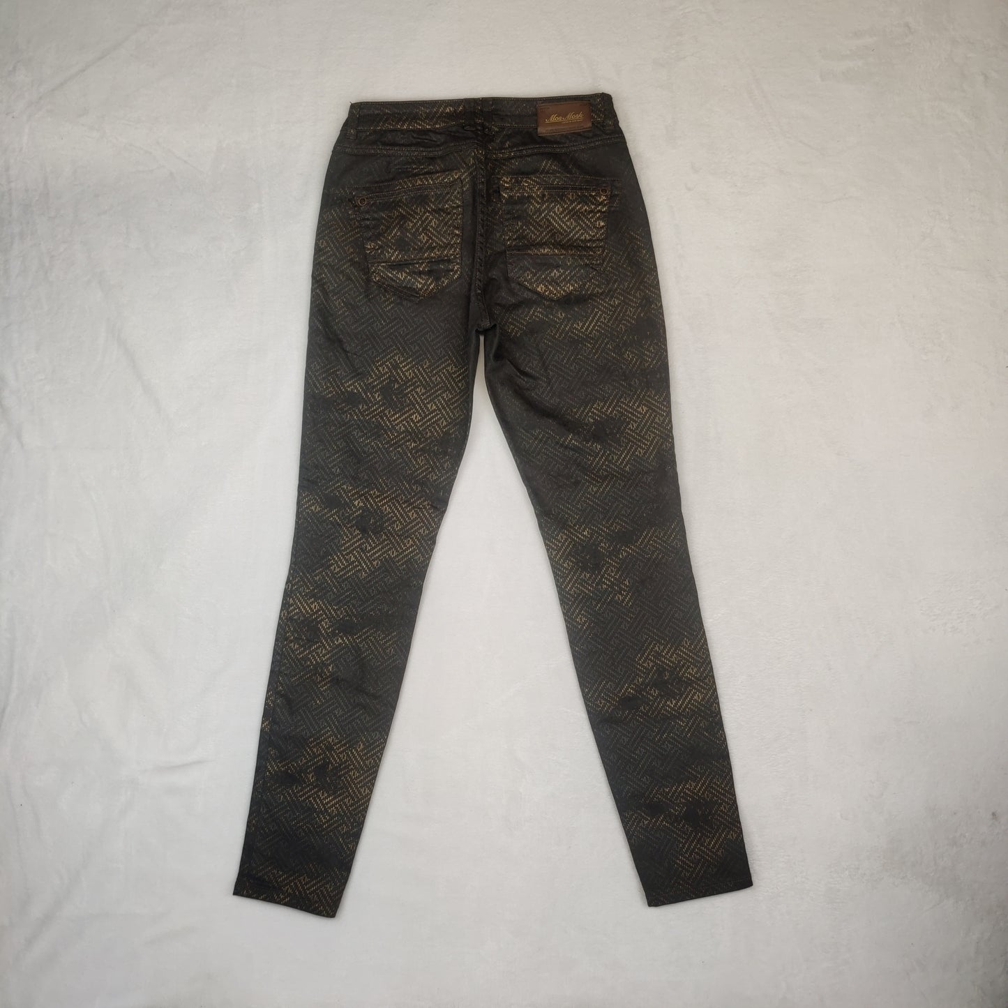 Mos Mosh Black Gold Shinny Skinny Jeans Women W28 L32