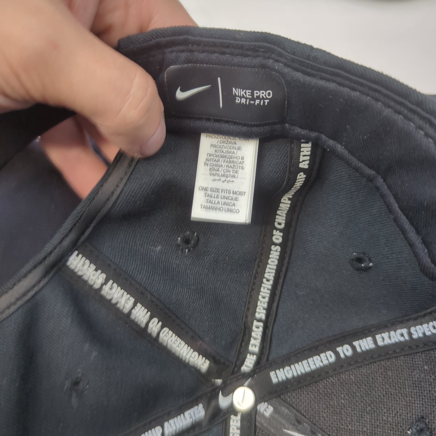 Nike Pro Dri-Fit Black Adjustable Snapback Cap Hat Kids Boys One Size