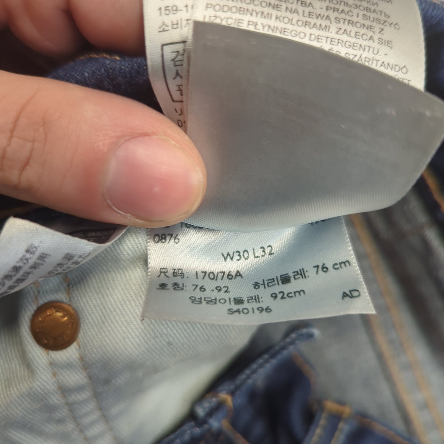 Levi's 502 Regular Tapered Dark Blue Denim Jeans Men Size W30/L32