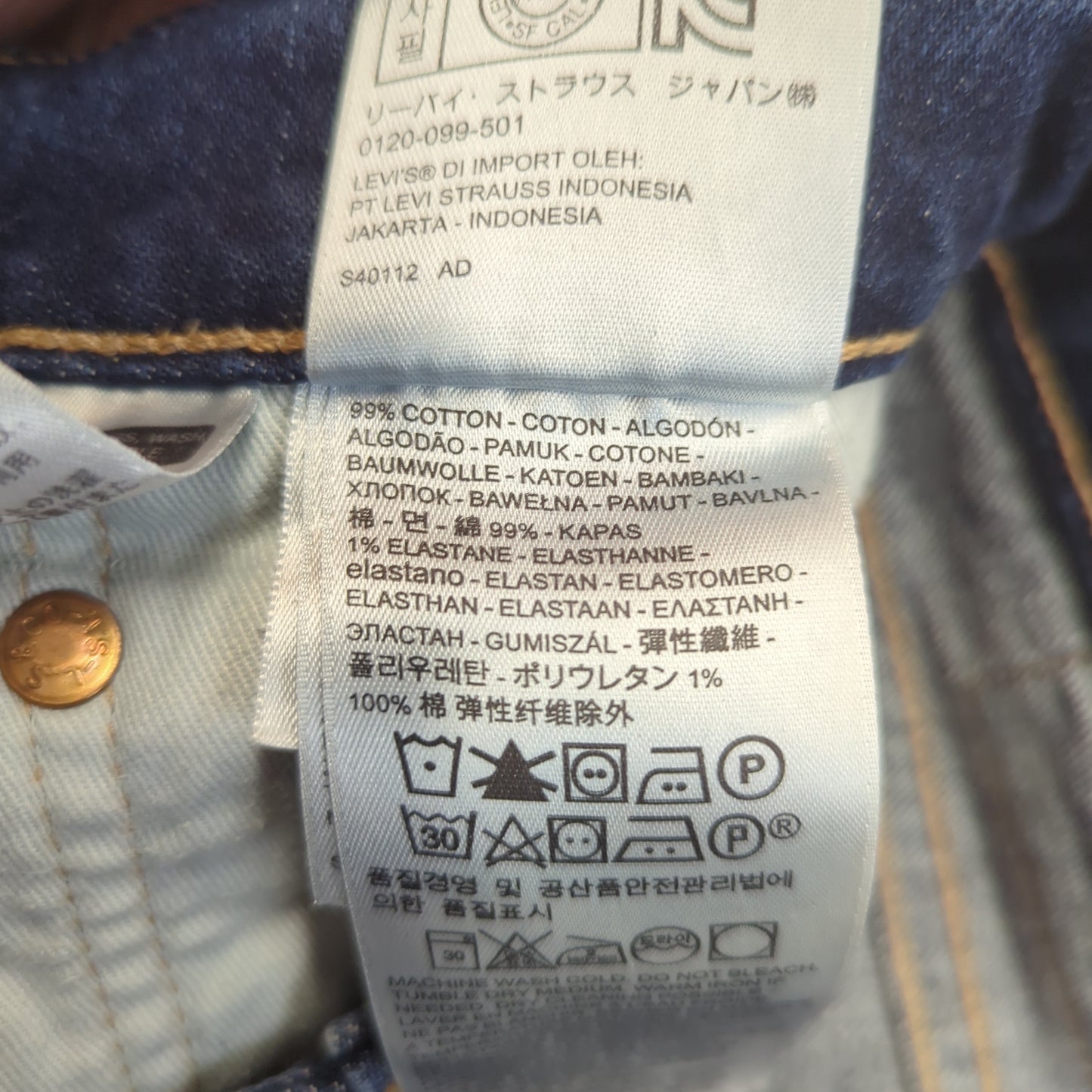 Levi's 502 Regular Tapered Dark Blue Denim Jeans Men Size W30/L32