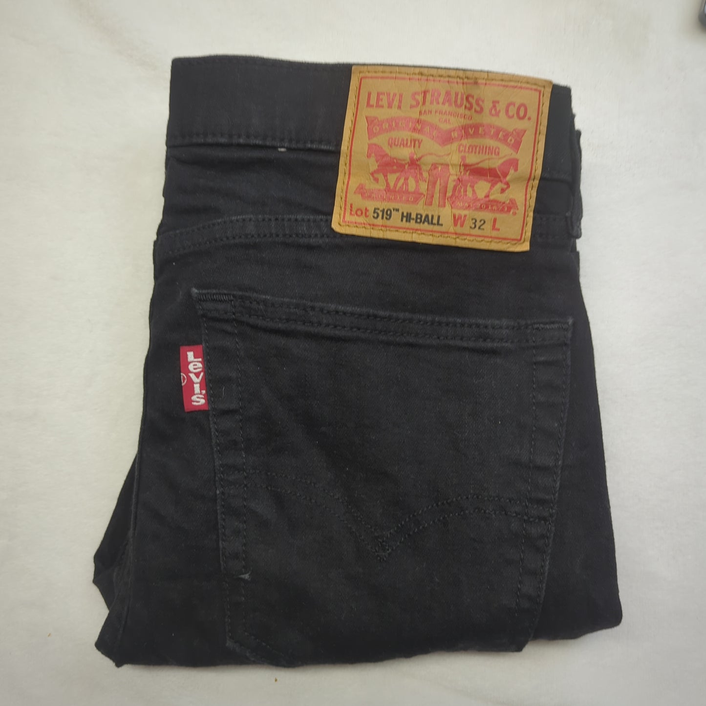 Levi's 519 Extreme Skinny Hi-Ball Tapered Black Denim Jeans Men Size W32/L30