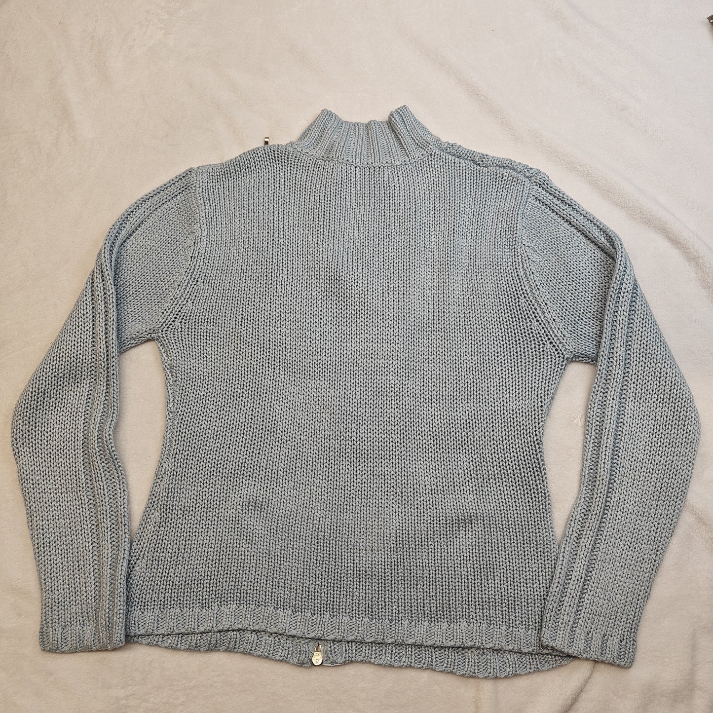 Philippe Le Bac Vintage Full Zip Blue Jumper Women Size Large XL