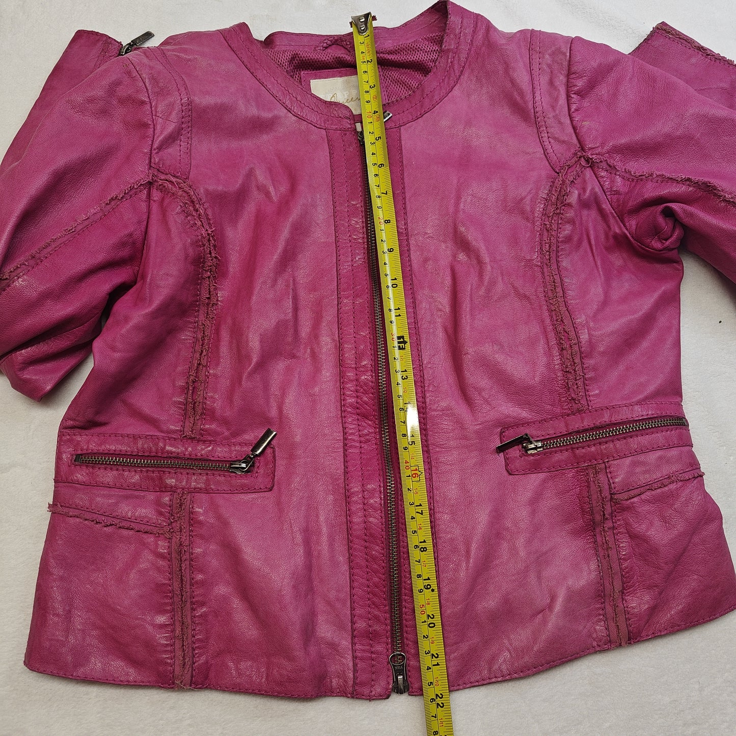 Trapper Queens Pink Clamor Lamb Leather Jacket Women Size 40