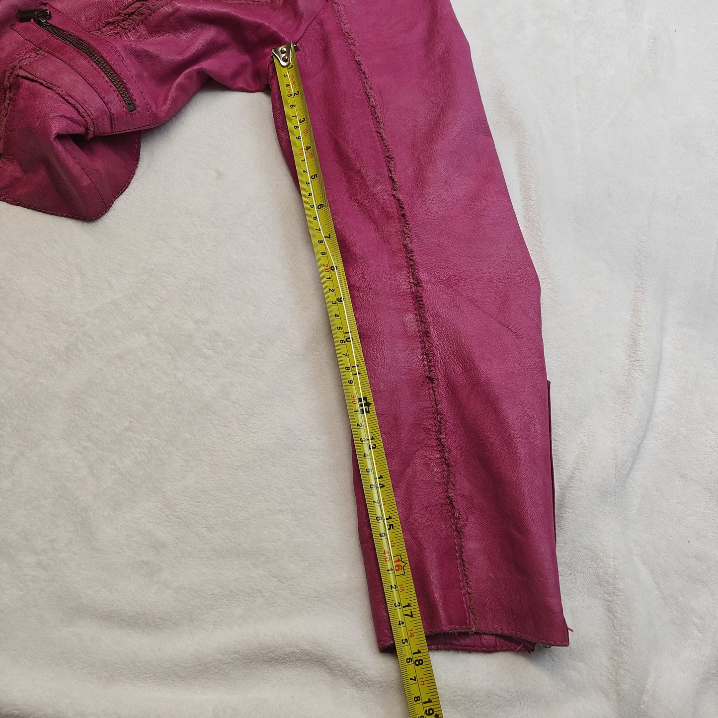 Trapper Queens Pink Clamor Lamb Leather Jacket Women Size 40