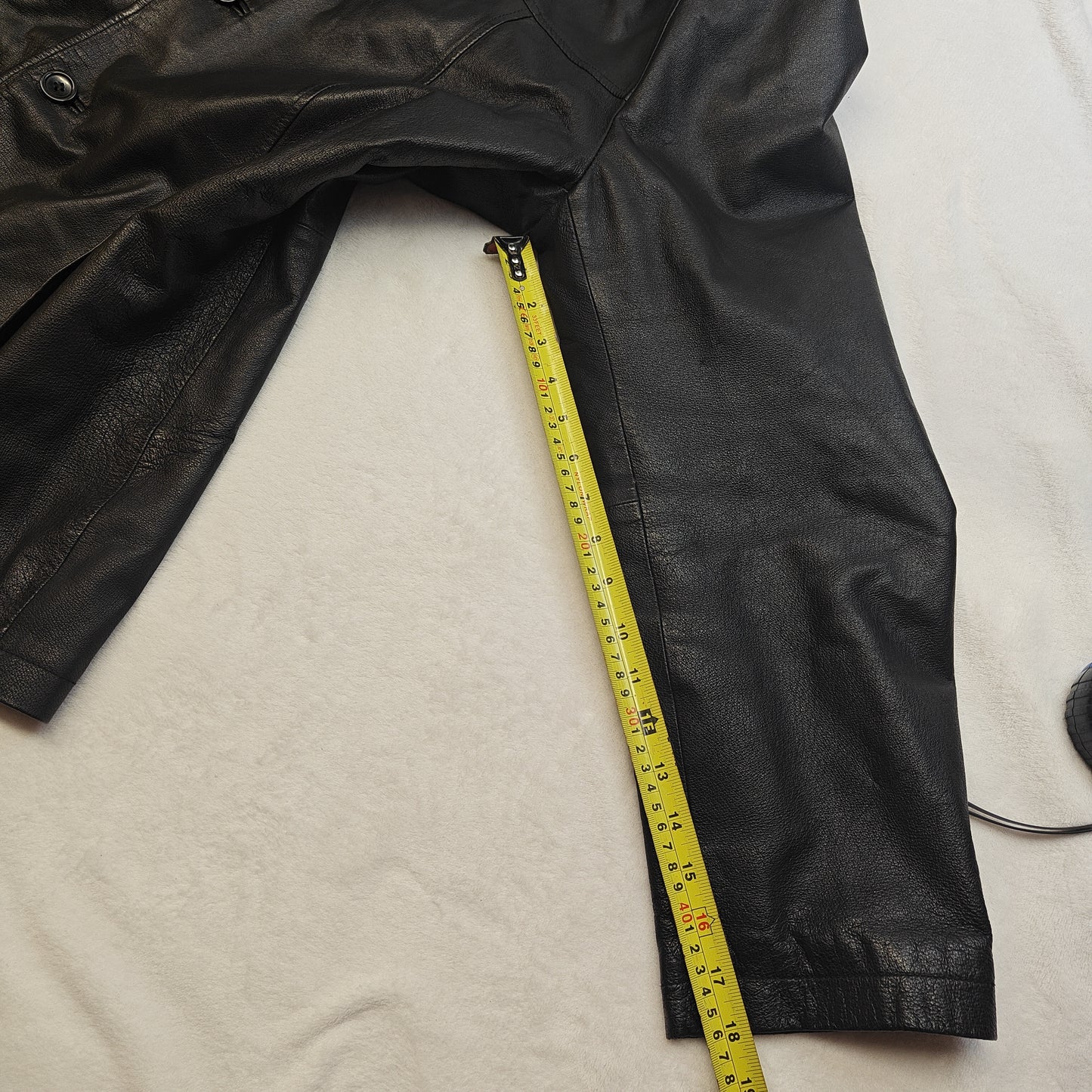 Route 66 Vintage Black Real Leather Jacket Men Size 2XL