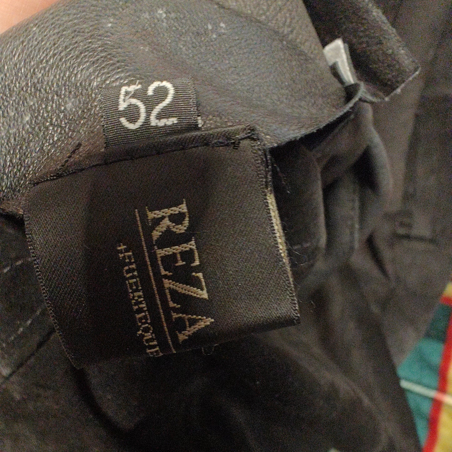 Reza Duro Black Vintage Leather Suede Reversible Bomber Jacket Men Size 52 Large