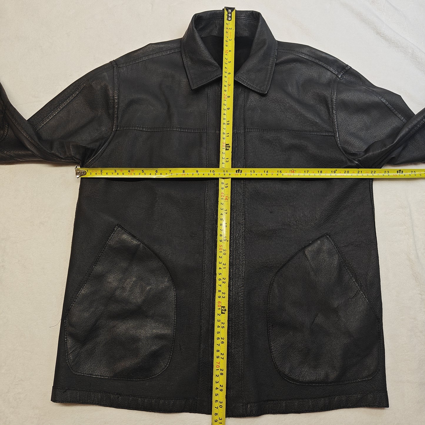 Reza Duro Black Vintage Leather Suede Reversible Bomber Jacket Men Size 52 Large