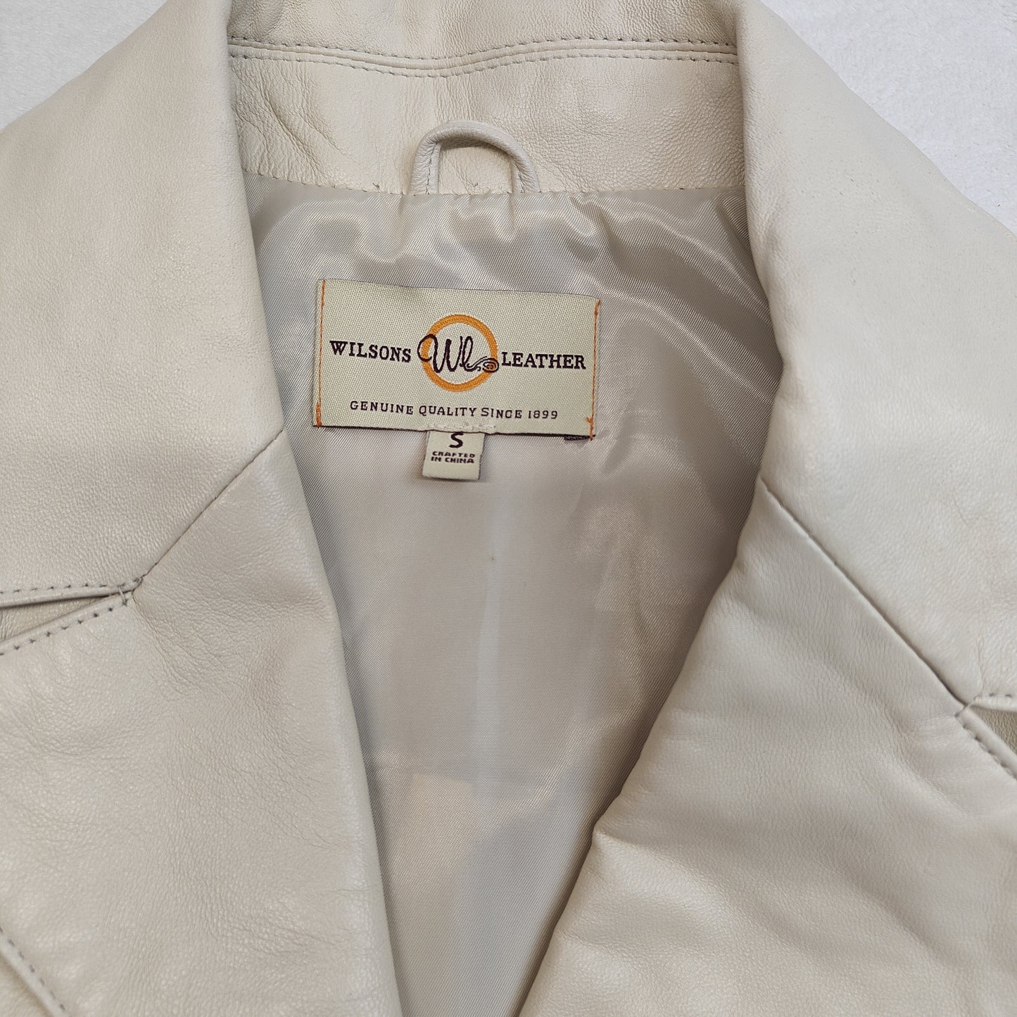 Wilson's White Genuine Leather Button Up Jacket Women Size Small
