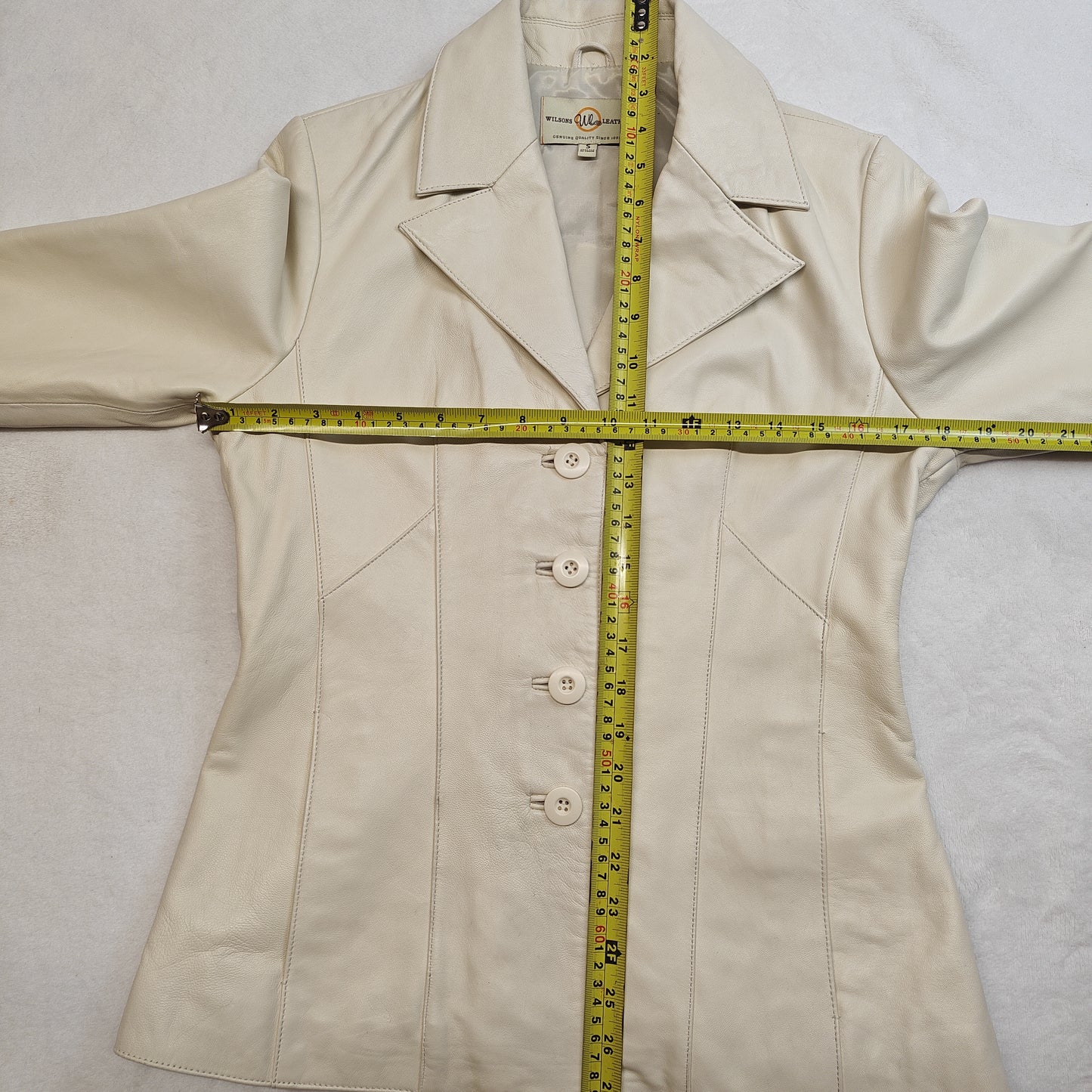 Wilson's White Genuine Leather Button Up Jacket Women Size Small