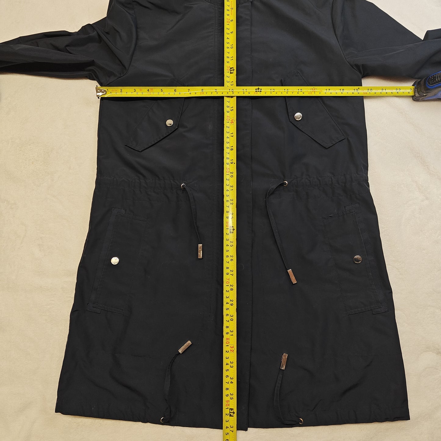 Tommy Hilfiger Navy Blue Full Zip Rain Jacket Coat Women Size Small