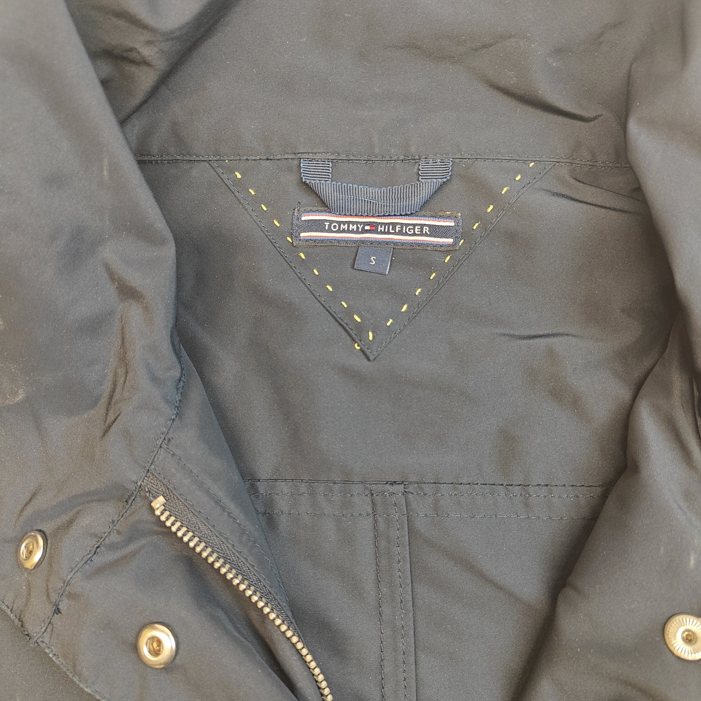 Tommy Hilfiger Navy Blue Full Zip Rain Jacket Coat Women Size Small