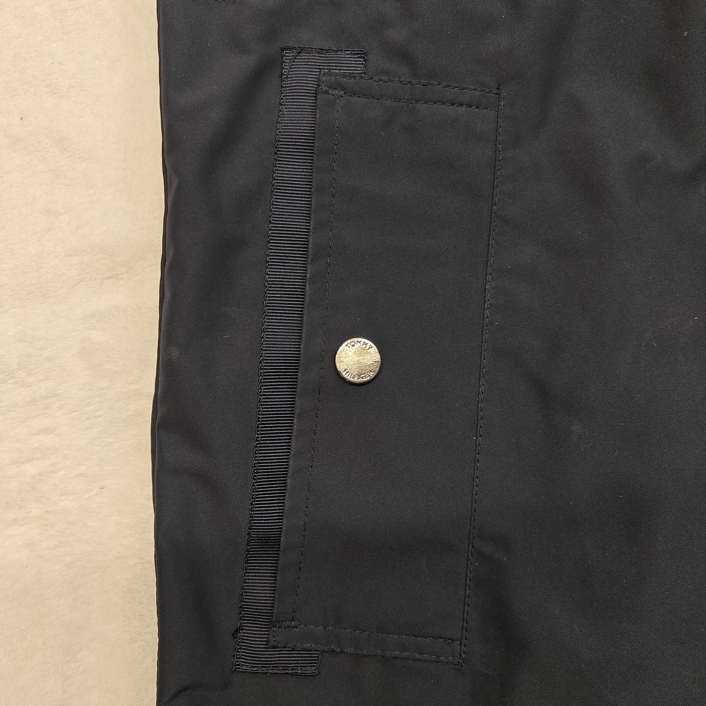 Tommy Hilfiger Navy Blue Full Zip Rain Jacket Coat Women Size Small