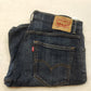Levi's 505 Vintage Relaxed Straight Blue Denim Jeans Shorts Men Size W33/L21