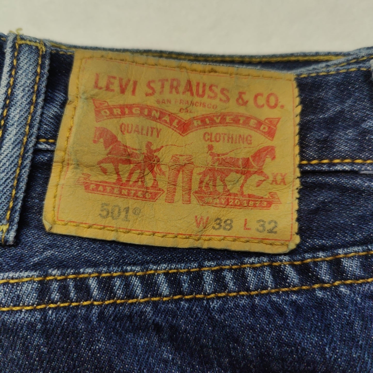 Levi's 501 Regular Straight Fit Blue Denim Cotton Jeans Men Size W36/L31