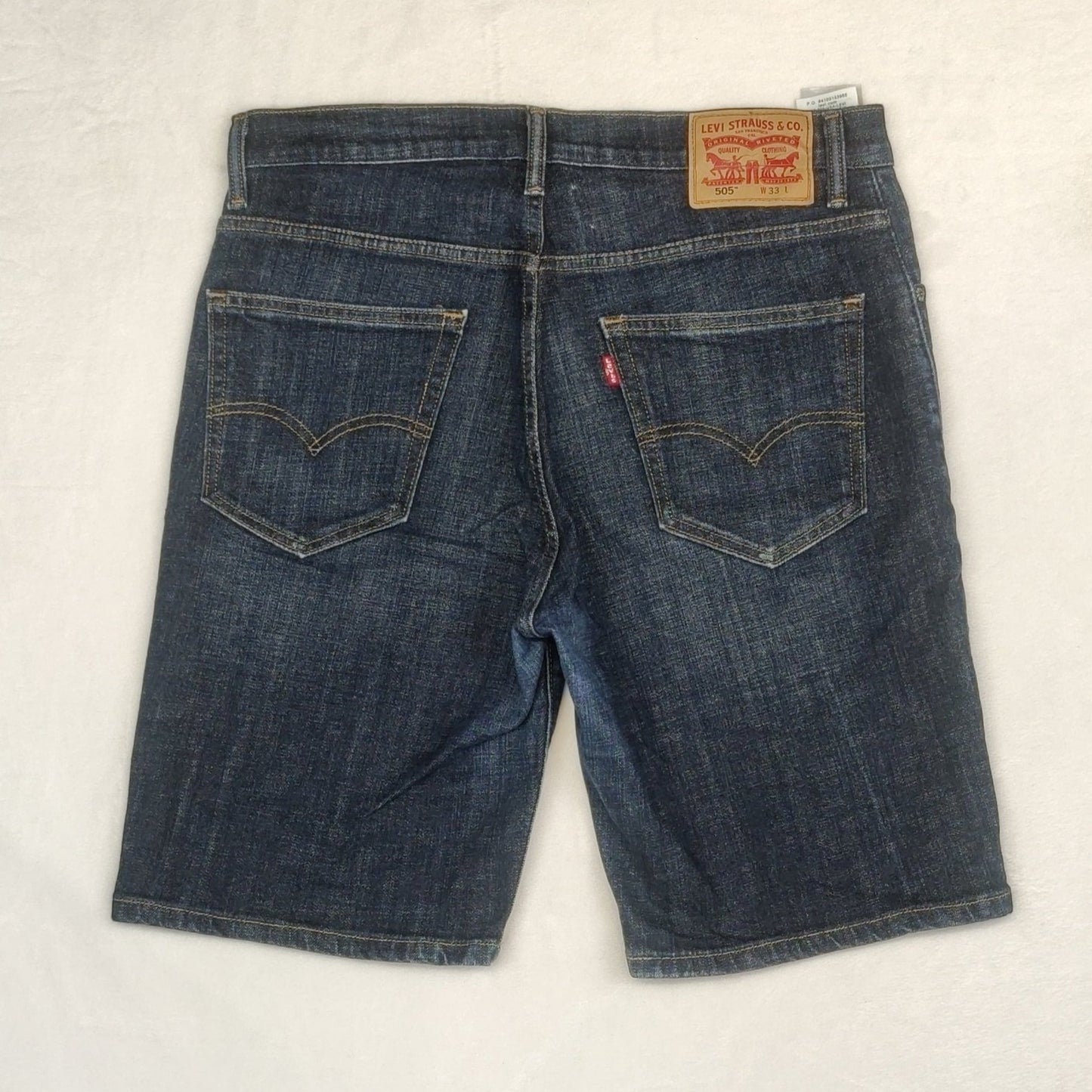 Levi's 505 Vintage Relaxed Straight Blue Denim Jeans Shorts Men Size W33/L21