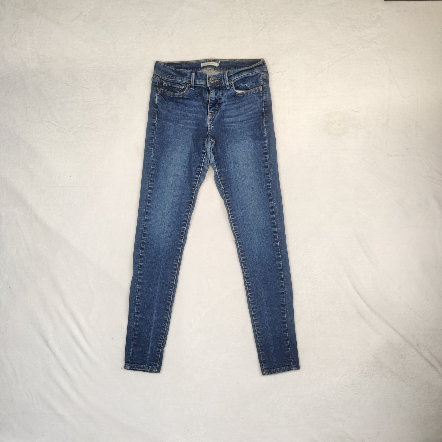Levi's 710 Super Skinny Stretch Blue Stonewash Denim Jeans Women W30/L32