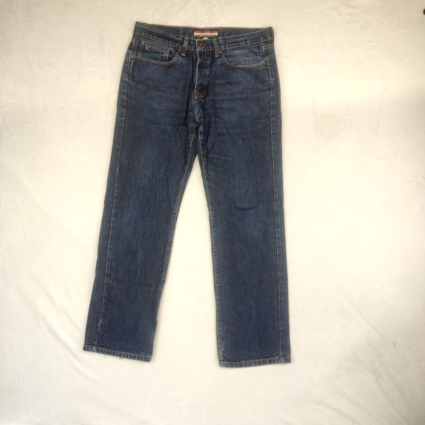 Tommy Hilfiger Relaxed Straight Fit Blue Denim Cotton Jeans Men Size W32/L30