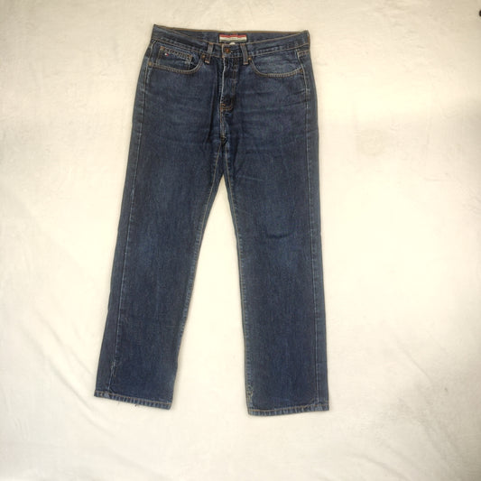 Tommy Hilfiger Relaxed Straight Fit Blue Denim Cotton Jeans Men Size W32/L30