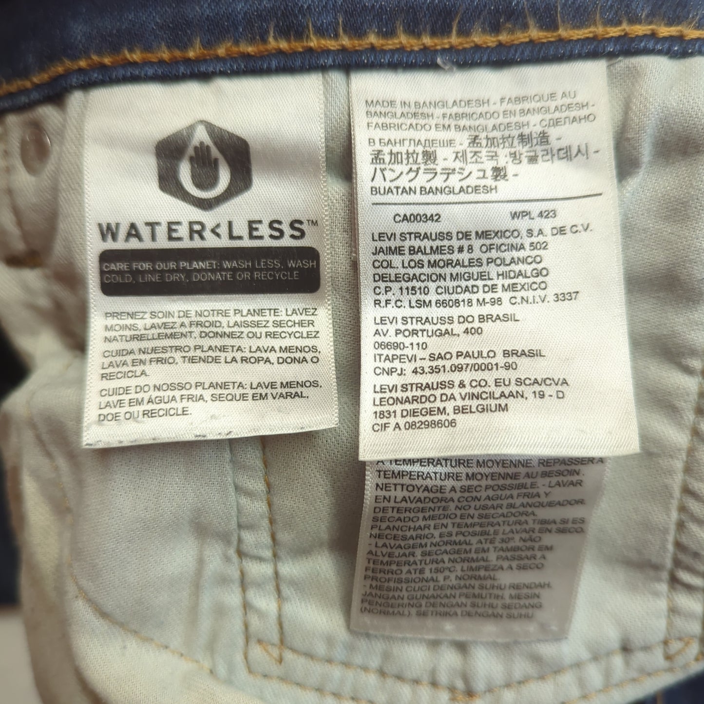 Levi's 514 Regular Straight Fit Blue Denim Cotton Jeans Men Size W34/L30