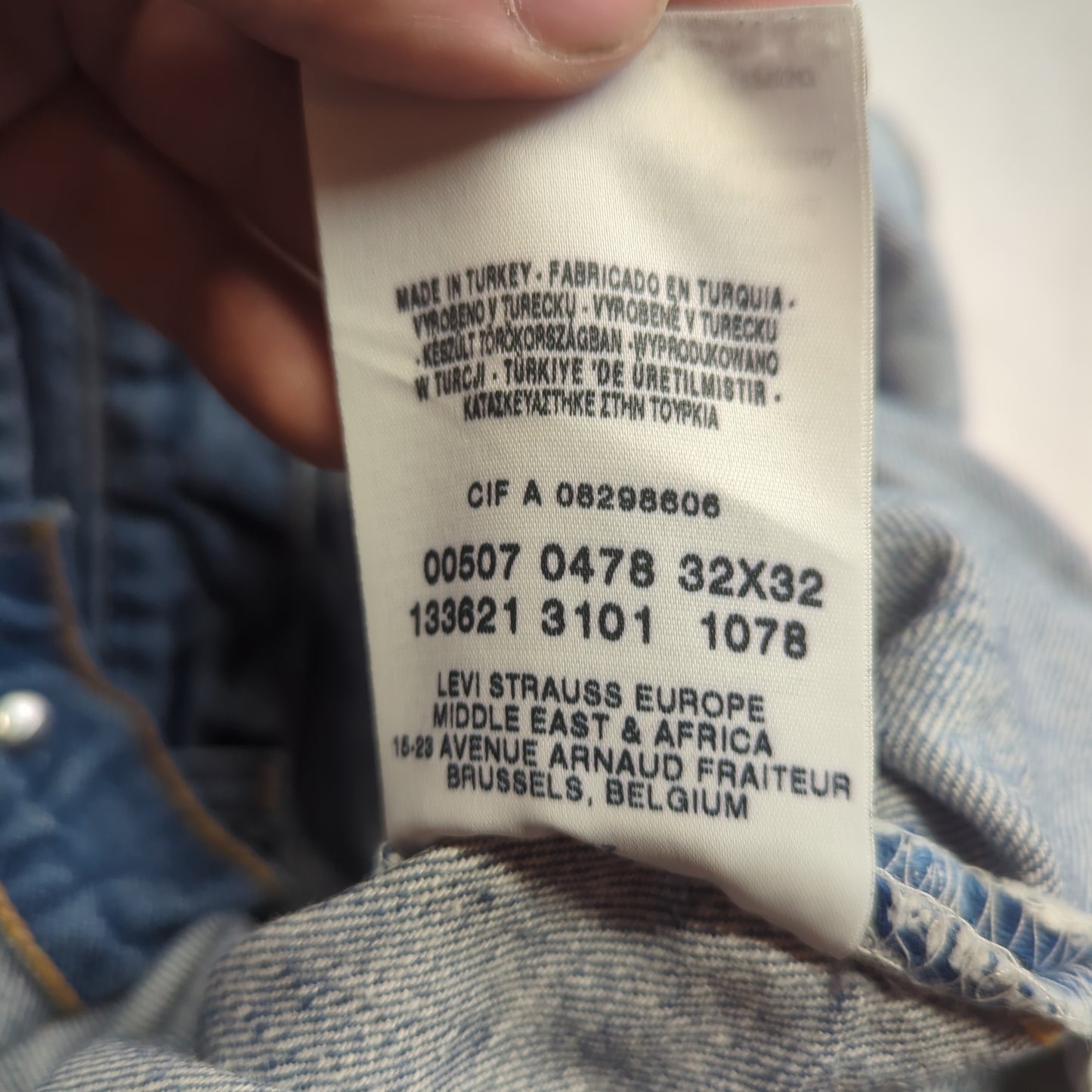 Levi's 507 04 Vintage Bootcut Blue Stonewash Denim Cotton Jeans Men Size W32/L32