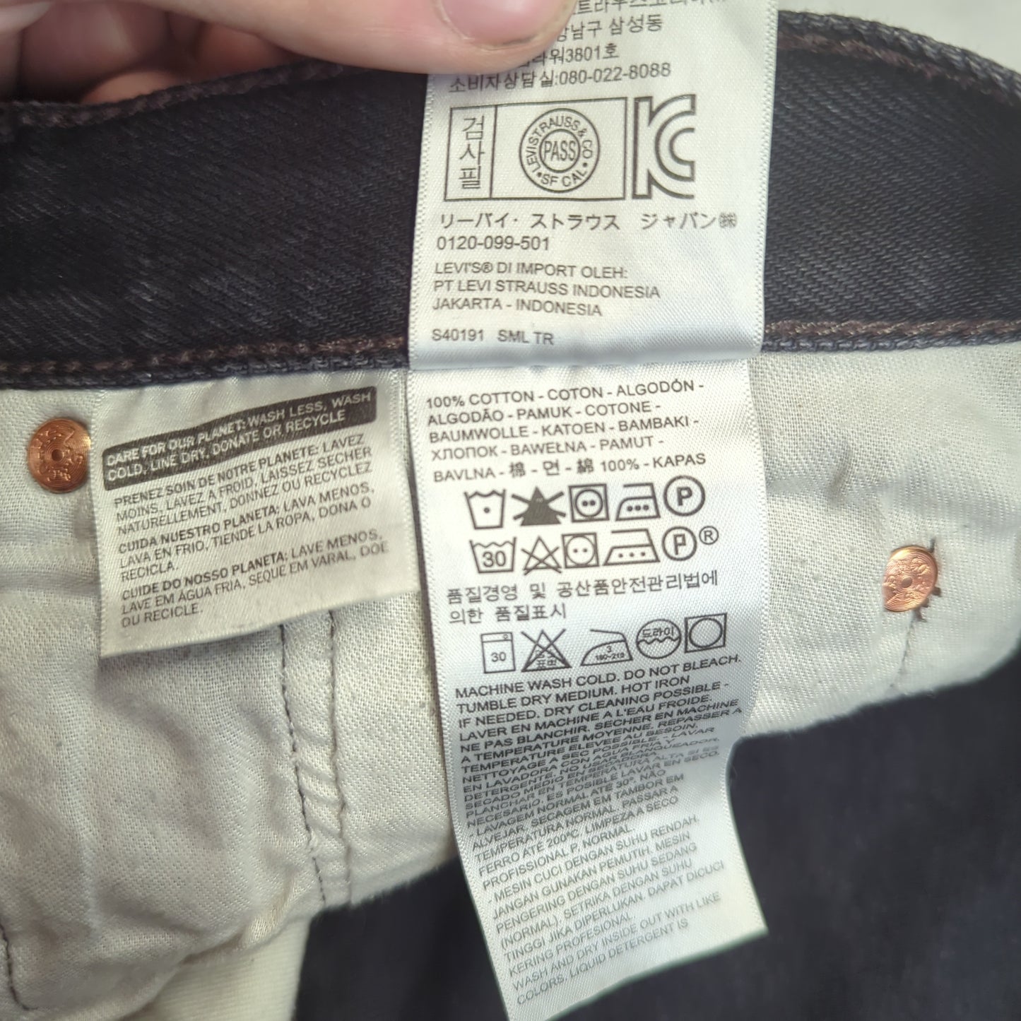 Levi's 501 Regular Straight Fit Black Denim Cotton Jeans Men Size W38/L30