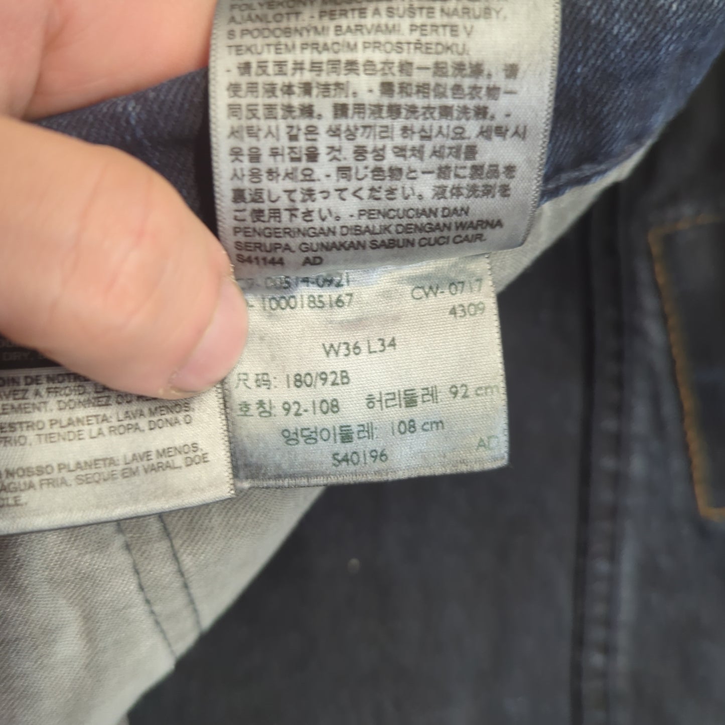 Levi's 511 Slim Fit Dark Blue Denim Jeans Men Size W36/L34