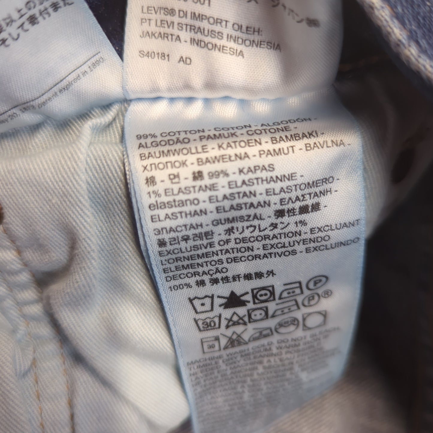 Levi's 501 Regular Straight Fit Stonewash Blue Denim Jeans Men Size W36/L32