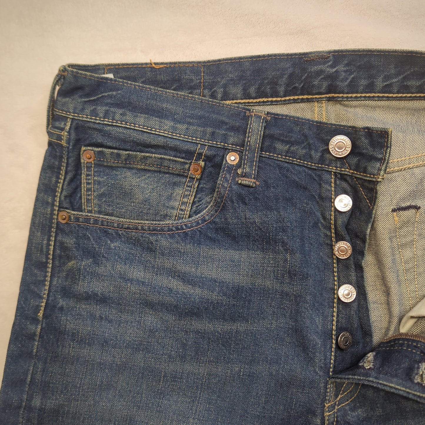 Levi's 501 Regular Straight Fit Stonewash Blue Denim Jeans Men Size W34/L38