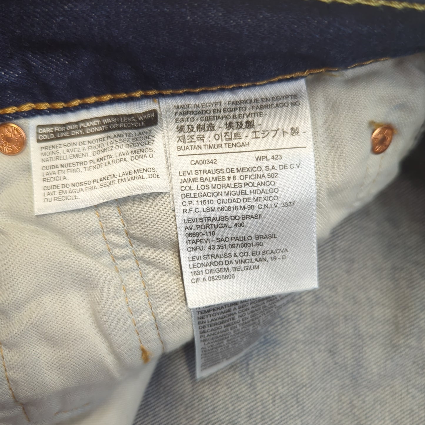 Levi's 501 Regular Straight Fit Blue Stonewash Denim Jeans Men Size W34/L30