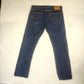 Levi's 501 Regular Straight Fit Dark Blue Denim Jeans Men Size W38/L34