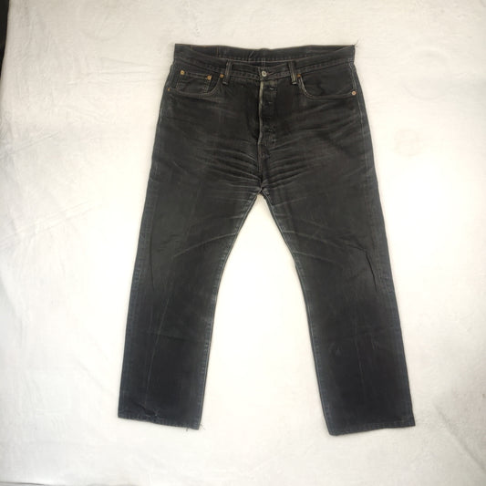 Levi's 501 Regular Straight Fit Black Denim Cotton Jeans Men Size W38/L30