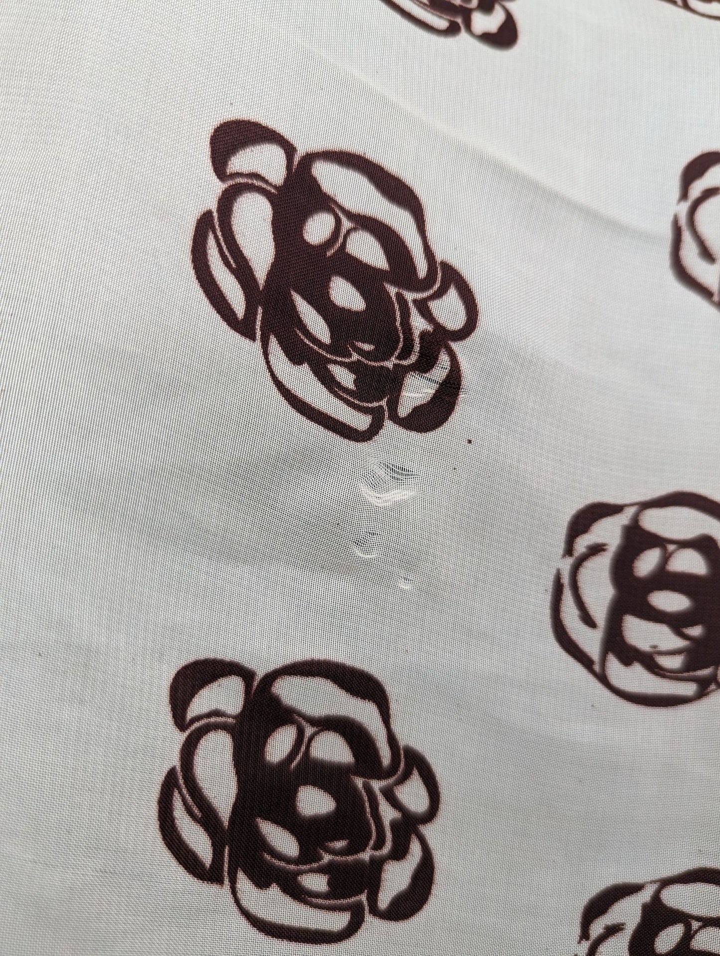 Chanel Vintage White Silk Scarf Women One Size