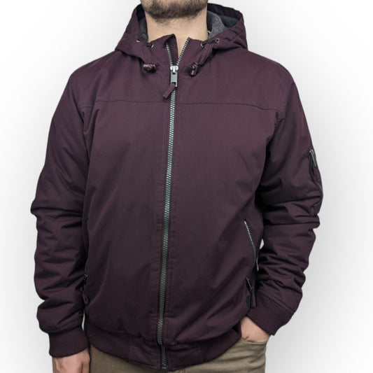Cedarwood State D26 Burgundy Fleece Lined Hooded Jacket Size Large