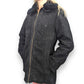 Vintage Black Zip Up Fur Collar Genuine Leather Jacket Coat Women Size UK 14