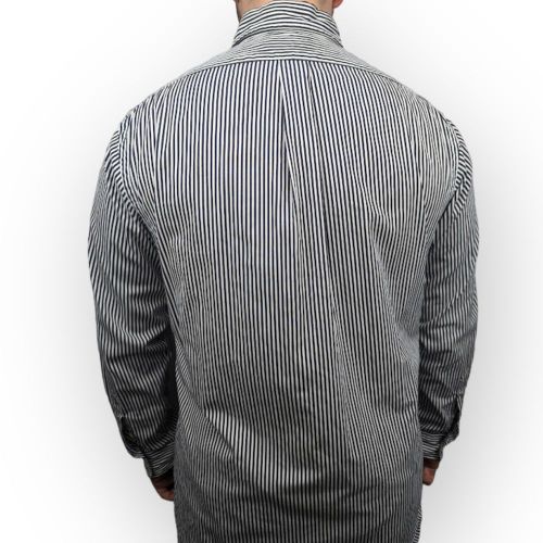 Ralph Lauren White Striped Long Sleeve Cotton Dress Shirt Men Size Large