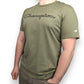 Champion Green Khaki Short Sleeve Cotton T-Shirt Men Size Large