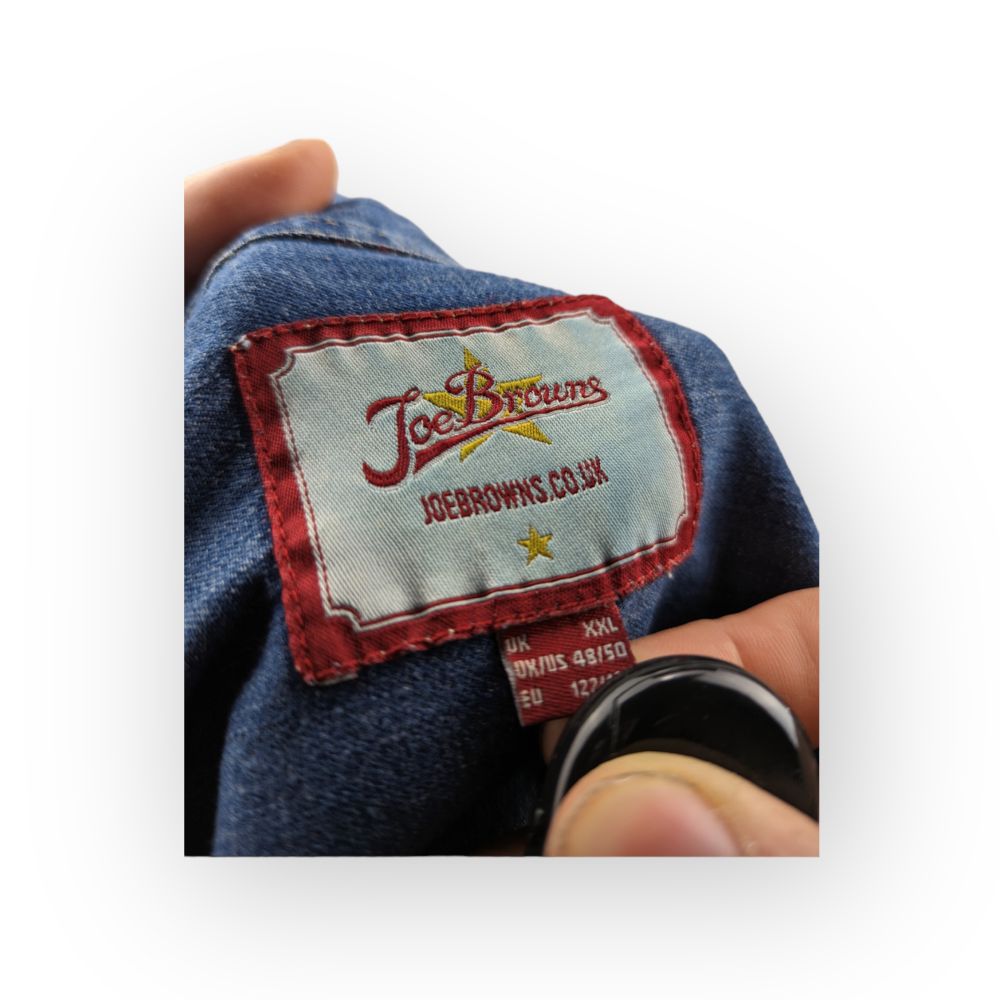 JoeBrowns Vintage Patchwork Blue Denim Shirt Men Size 2XL
