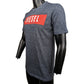 Diesel Grey Red Logo Short Sleeve Crew Neck T-Shirt Men Size Small