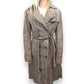 Savida Beige Buttons Suede Leather Trench Coat Women Size UK 12