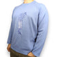 Vintage Blue Golf Player Embroidered Crew Neck Pullover Jumper Men Size XL