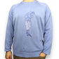 Vintage Blue Golf Player Embroidered Crew Neck Pullover Jumper Men Size XL